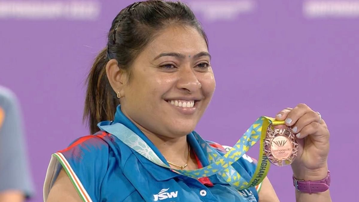 Upping India's medal tally, Sonalben Manubhai Patel claimed bronze in women's singles class 3-5 at the Commonwealth Games 2022. Credit: Special Arrangement