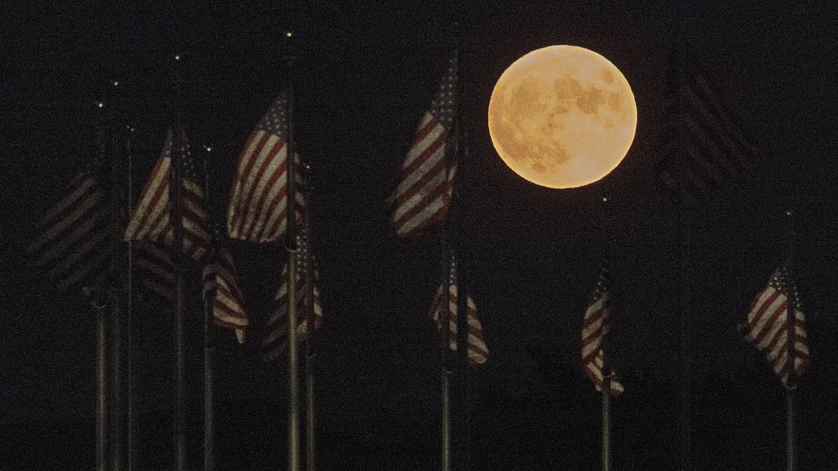 A supermoon is about 17% larger and 30% brighter than when a full moon is at apogee, or its farthest point from Earth. Credit: AFP Photo