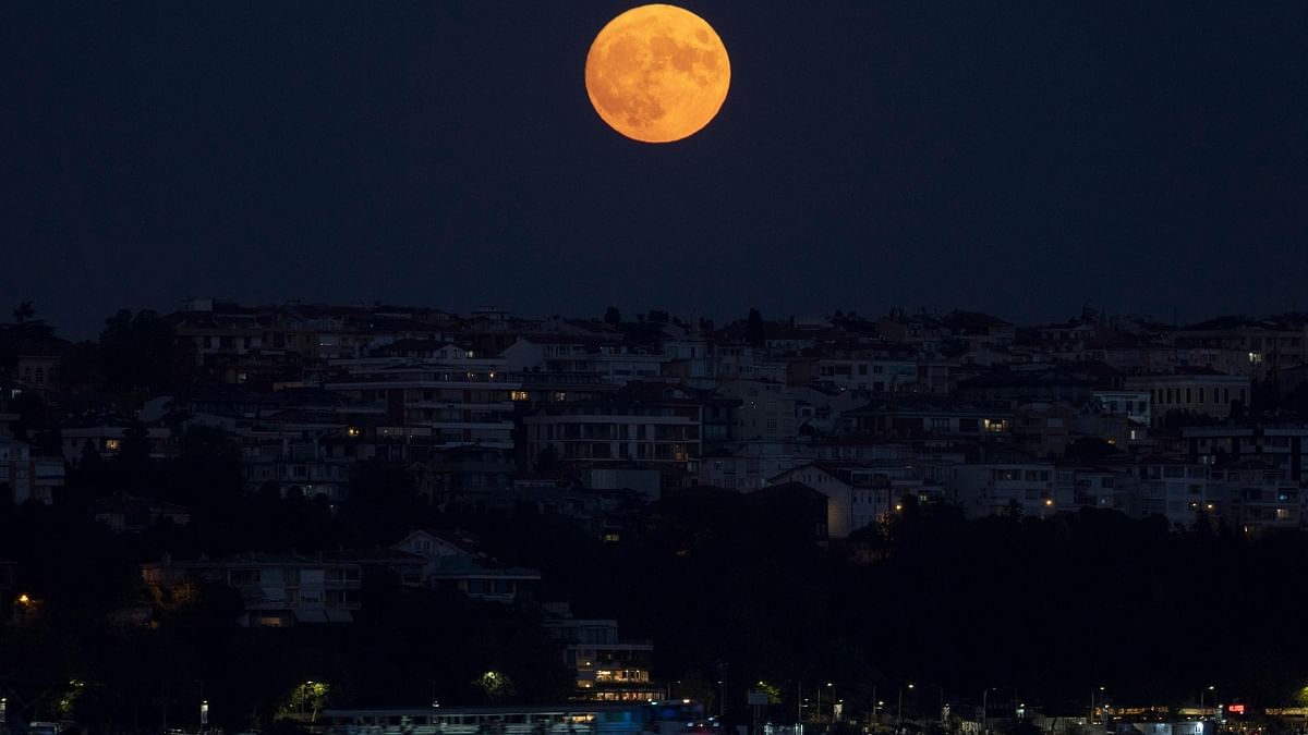 The supermoon rising over Istanbul, Turkey. Credit: AP Photo