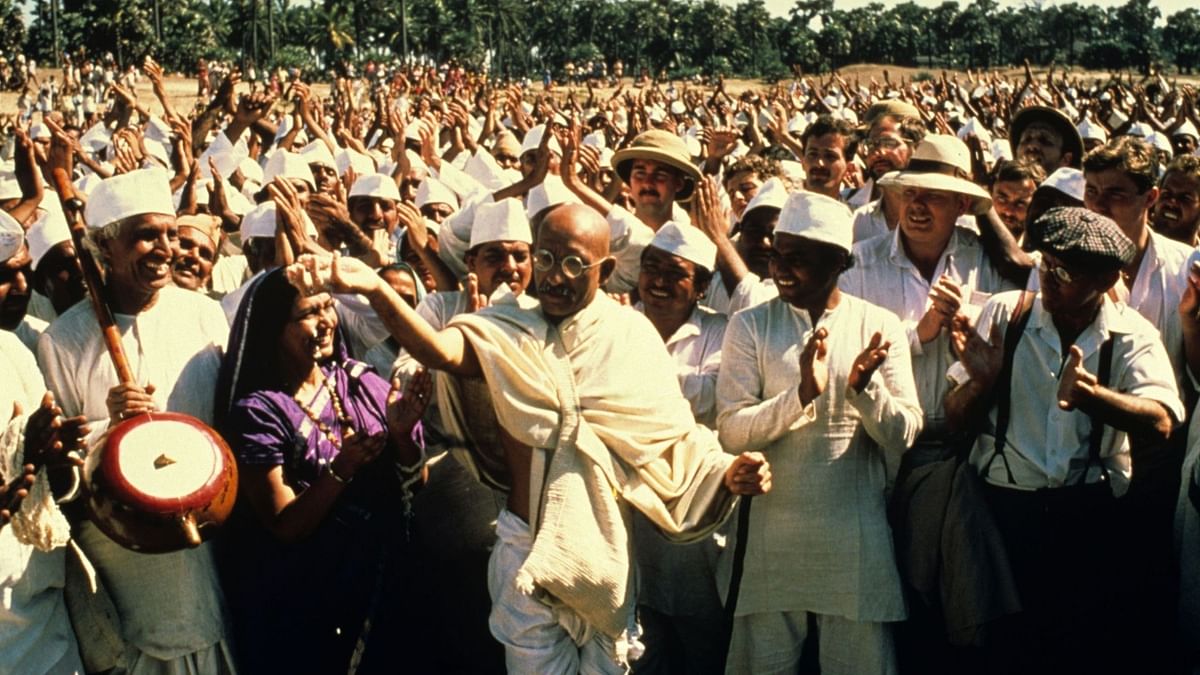 Gandhi: This 1982 period biographical film is based on the life of Mahatma Gandhi, the leader of the nonviolent non-cooperative Indian independence movement against the British Empire during the 20th century. Credit: IMDb