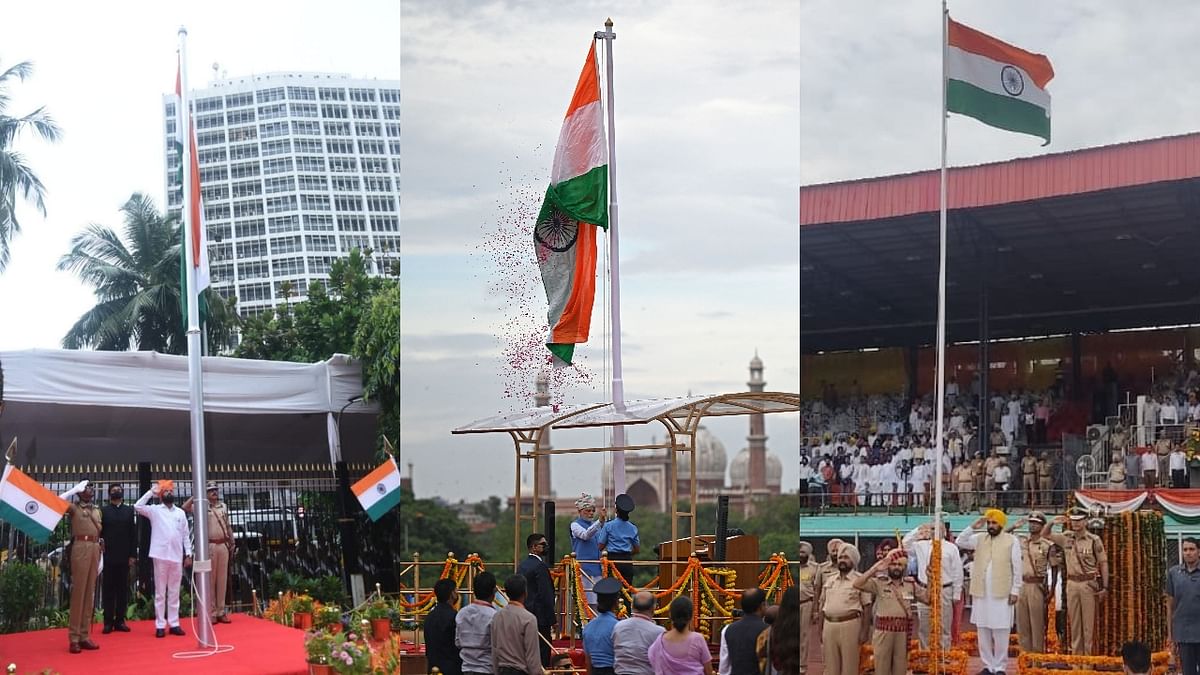 In Pics | Political leaders hoist the national flag to mark 76th Independence Day