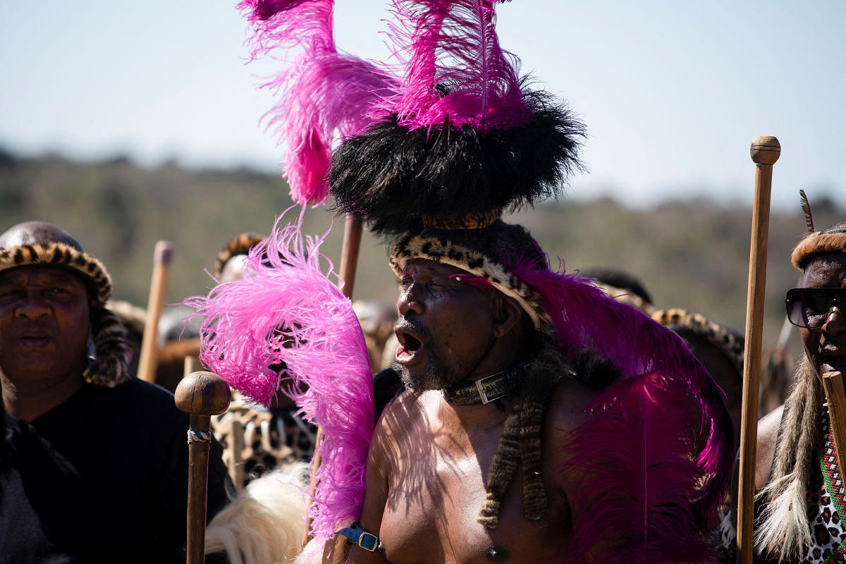 A Zulu warrior takes part in a traditional ceremony in honour of the new monarch King Misuzulu ka Zwelithini, part of the King's coronation celebrations in Nongoma, South Africa. Credit: Reuters Photo