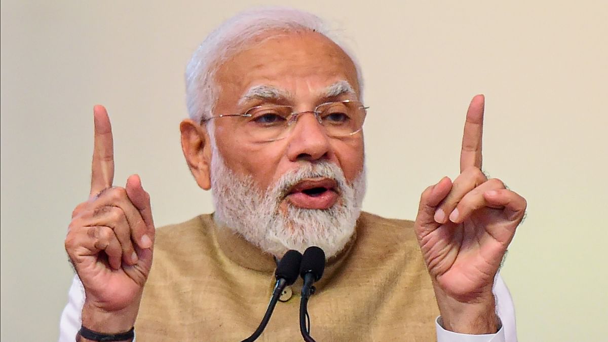 Speaking on the occasion, Modi said India is a country where healthcare and spirituality are closely linked. Credit: PTI Photo