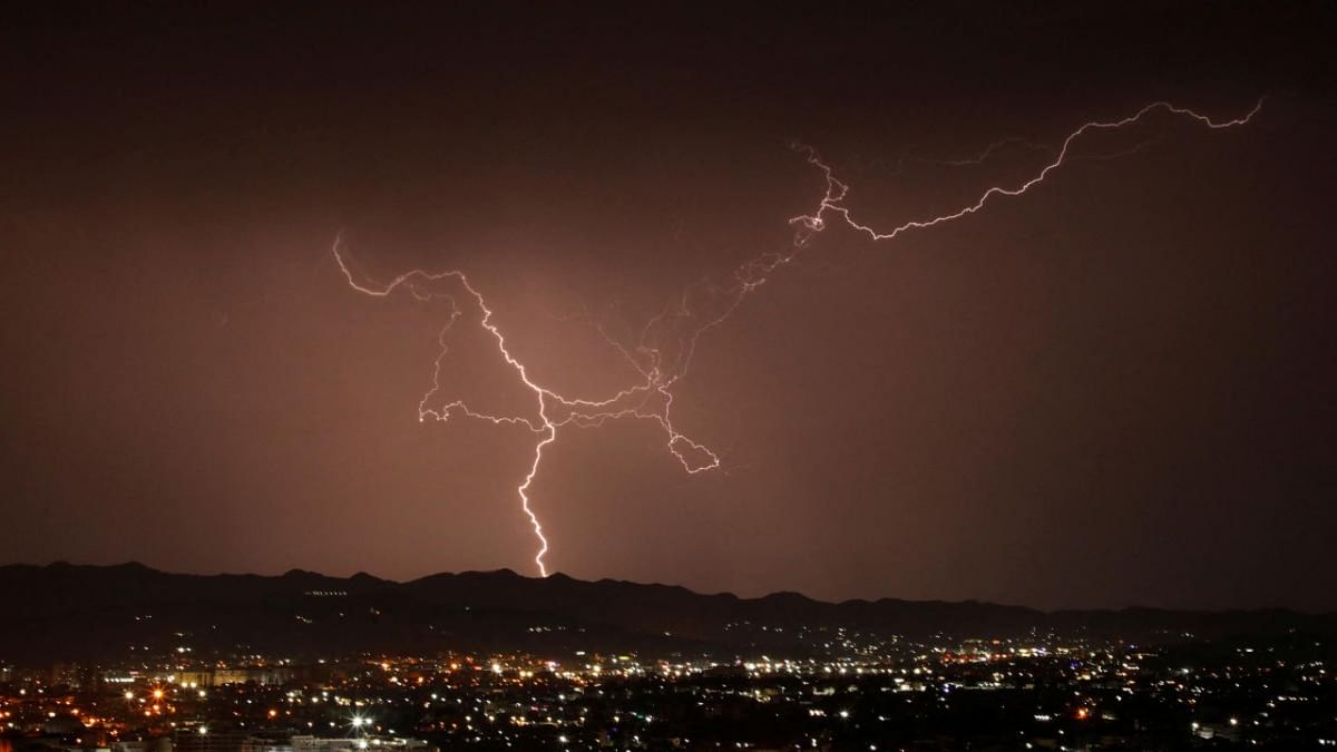 Lightning flashes over Tirana, Albania. Credit: Reuters photo