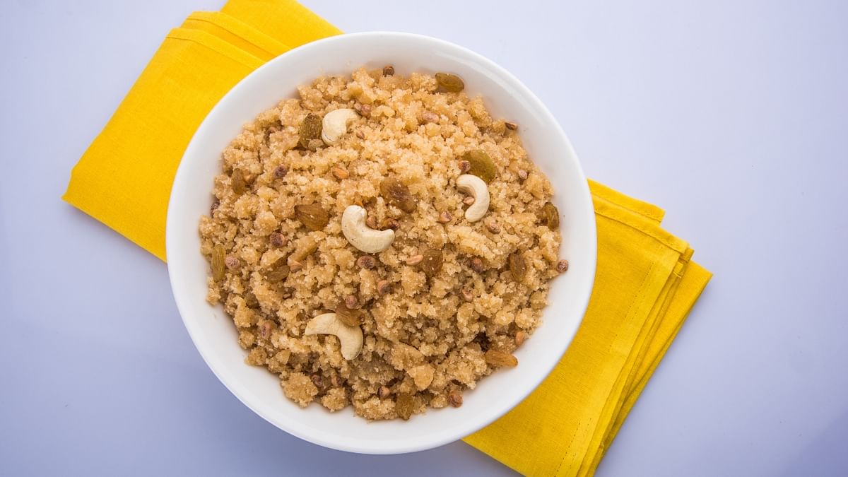 Sheera: This is another common offering that is prepared to please God on this festival. Made from semolina and sugar, it is typically prepared in two flavours-banana and pineapple. Credit: Getty Images