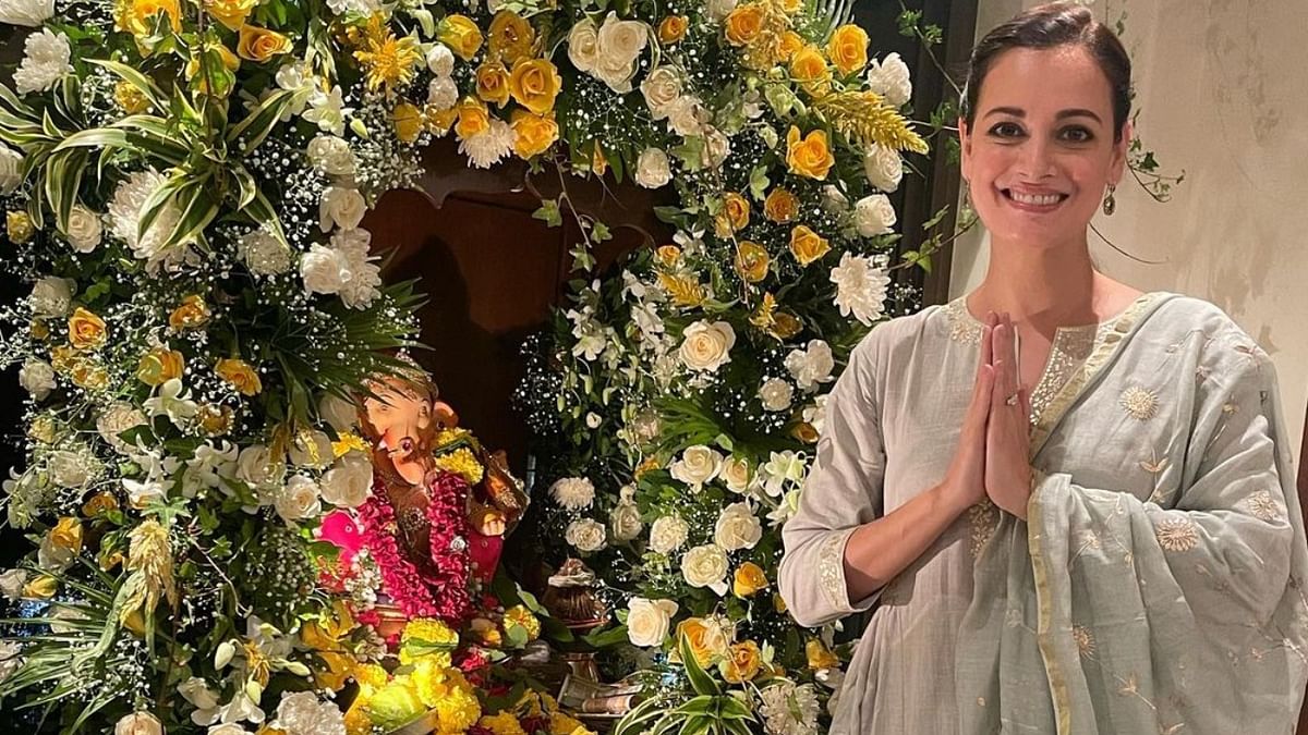 With the chants of 'Ganpati Bappa Morya!', actor Dia Mirza welcomed Bappa to her home. Credit: Instagram/diamirzaofficial