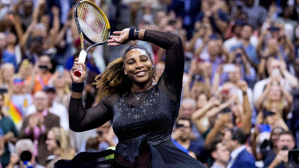 USA's Serena Williams celebrates her win against Estonia's Anett Kontaveit during their 2022 US Open Tennis tournament women's singles second round match at the USTA Billie Jean King National Tennis Center in New York, on August 31, 2022. Credit: AFP Photo