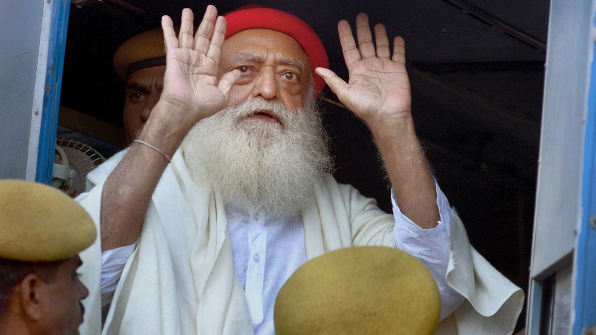 Influential self-styled godman Asaram Bapu was sentenced to life imprisonment for raping a teenage minor girl in April 2018 and is currently serving life imprisonment in Jodhpur, Rajasthan. Credit: PTI Photo