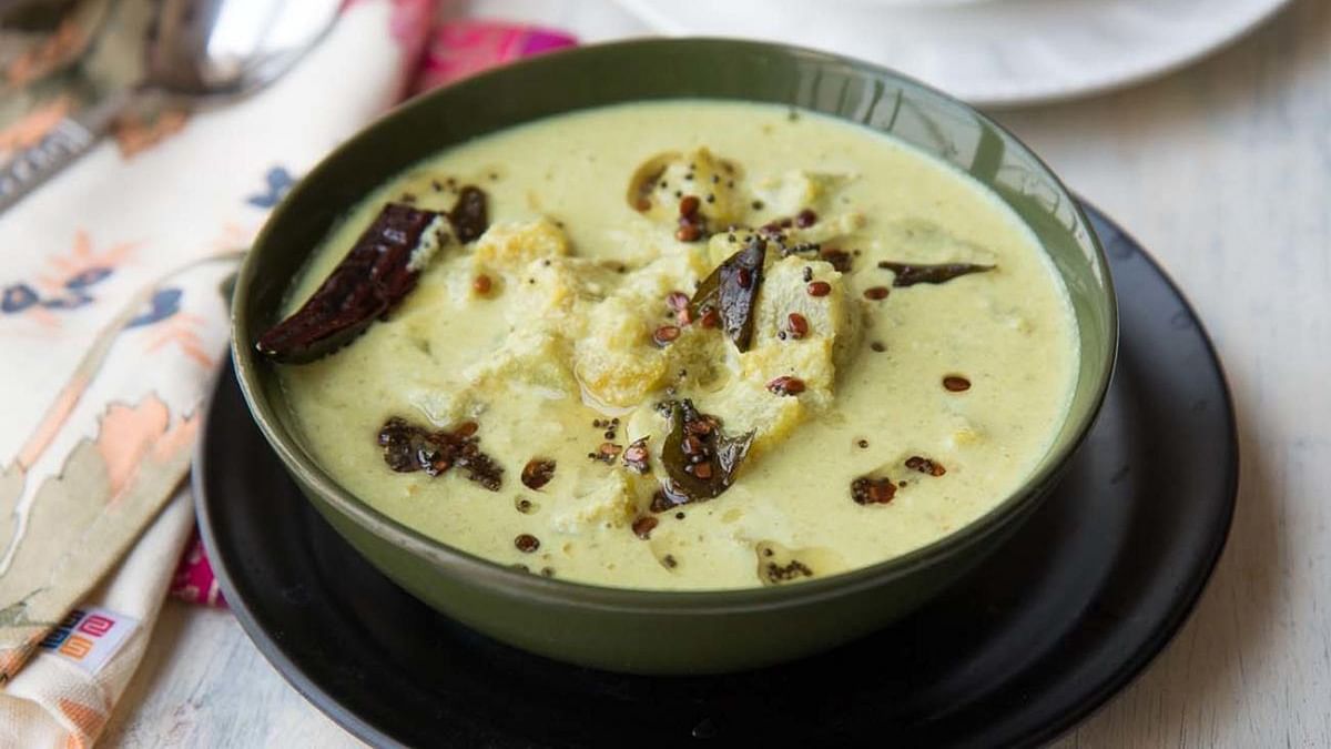 Kichadi: A sour curry is made of curd, ash gourd or cucumber, coconut, mustard seeds and curry leaves and is usually served as a side dish for rice. Credit: Surekha Hegde