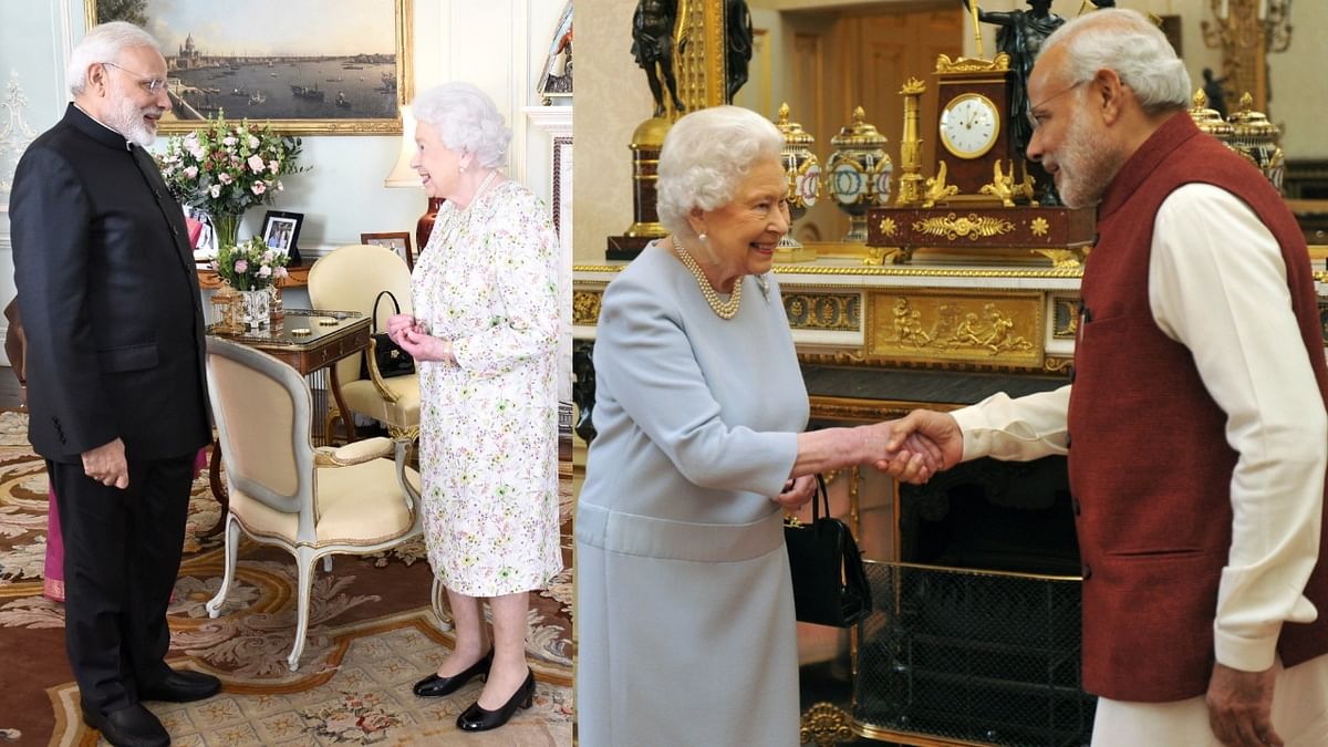 Prime Minister Narendra Modi had met Queen Elizabeth II on two occasions during his UK visits in 2015 and 2018. Credit: Twitter/narendramodi