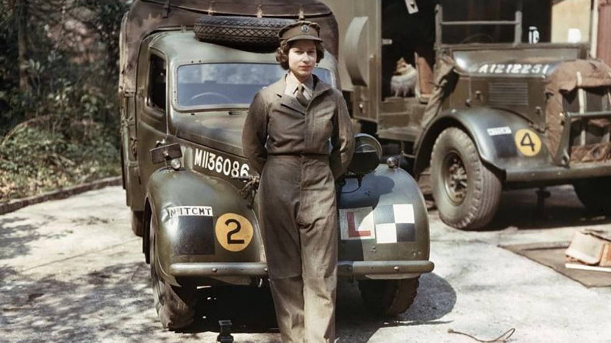 In 1945, Elizabeth became the first and only woman in the history of the British royal family, who has served in the military. She got into the Women's Auxilary Territorial Service (ATS) and served Britain during World War II. Credit: Twitter/cmclymer
