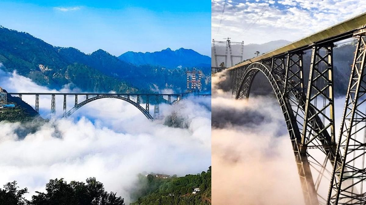 In Pics | World's tallest railway bridge over Chenab river between clouds