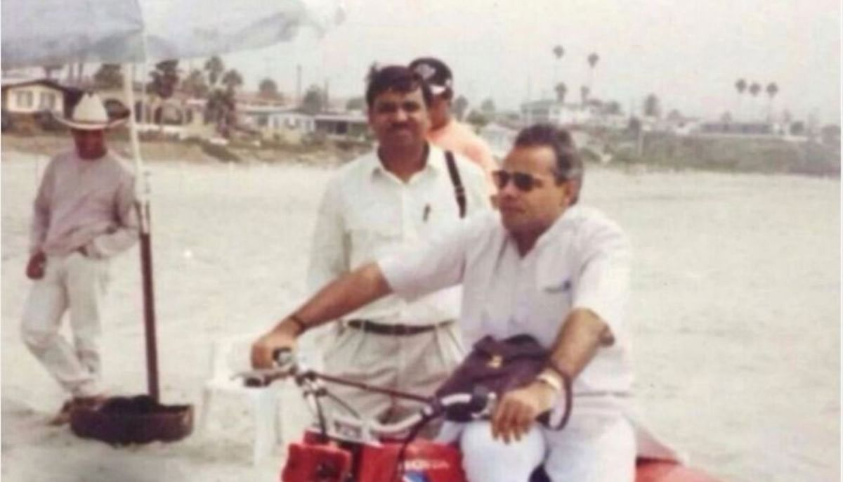 Narendra Modi riding an ATV bike during his visit to the USA in 1993. Credit: NaMo App