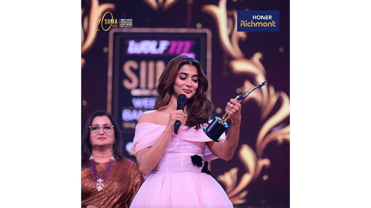 Best Actress in a Leading Role (Telugu) - Pooja Hegde for 'Most Eligible Bachelor'. Credit: SIIMA