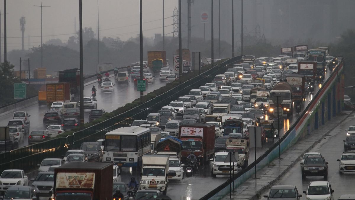 Rains continued to lash Delhi, leading to waterlogging and affecting traffic movement in several areas of the city. Credit: PTI Photo