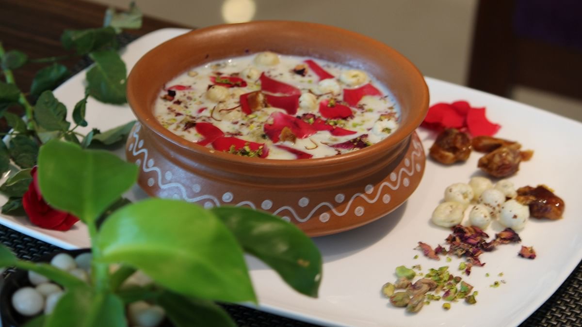 Makhana Kheer: No festival is complete without a dessert, and one can relish Makhana Kheer during the festivity. You just need to replace rice with makhana, which is a great snack to have during the fast. Credit: DH Photo