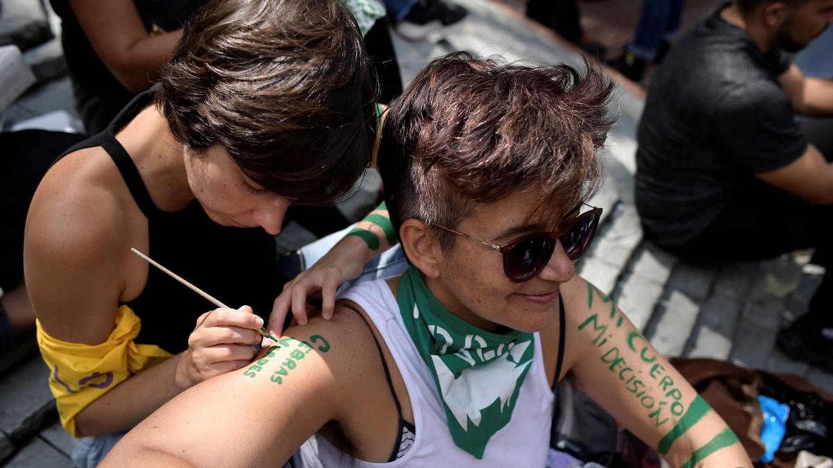 Abortion rights campaigners take part in a protest to mark the International Safe Abortion Day, in Caracas, Venezuela. Credit: Reuters photo
