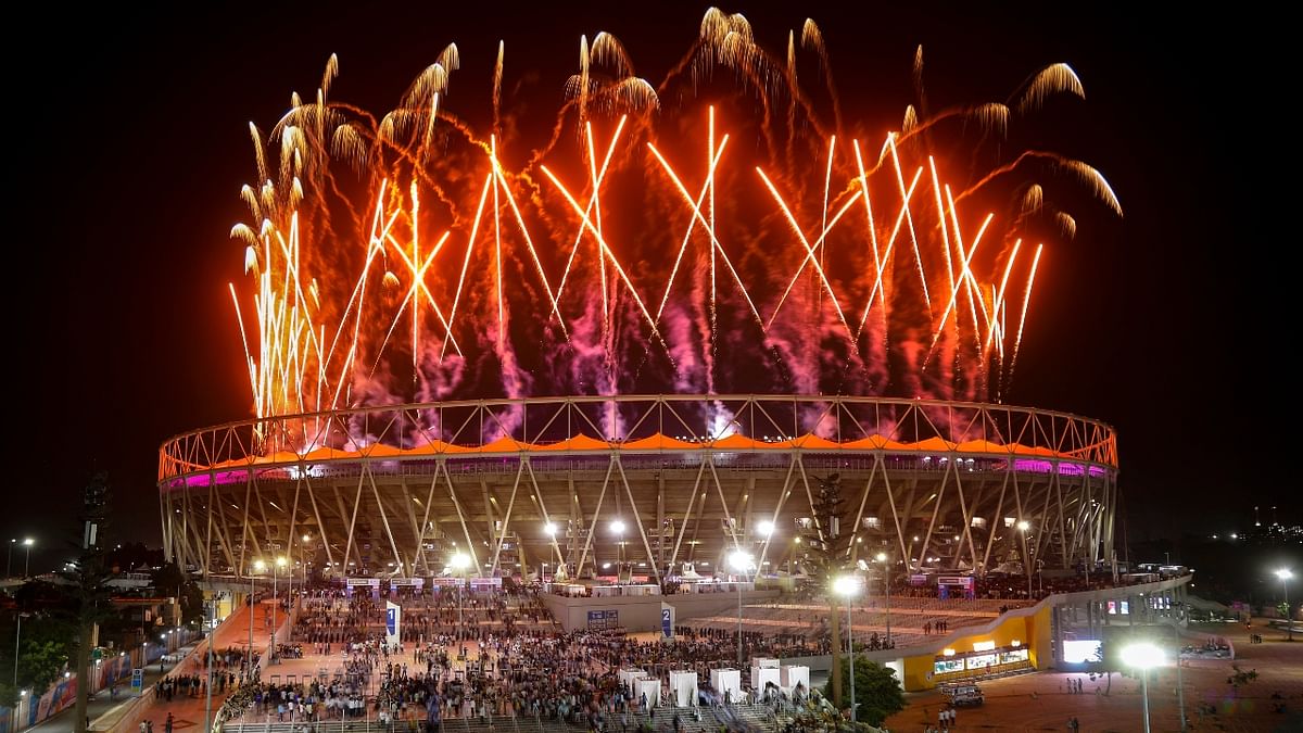 The sky was lit up with stunning fireworks. Credit: PTI Photo