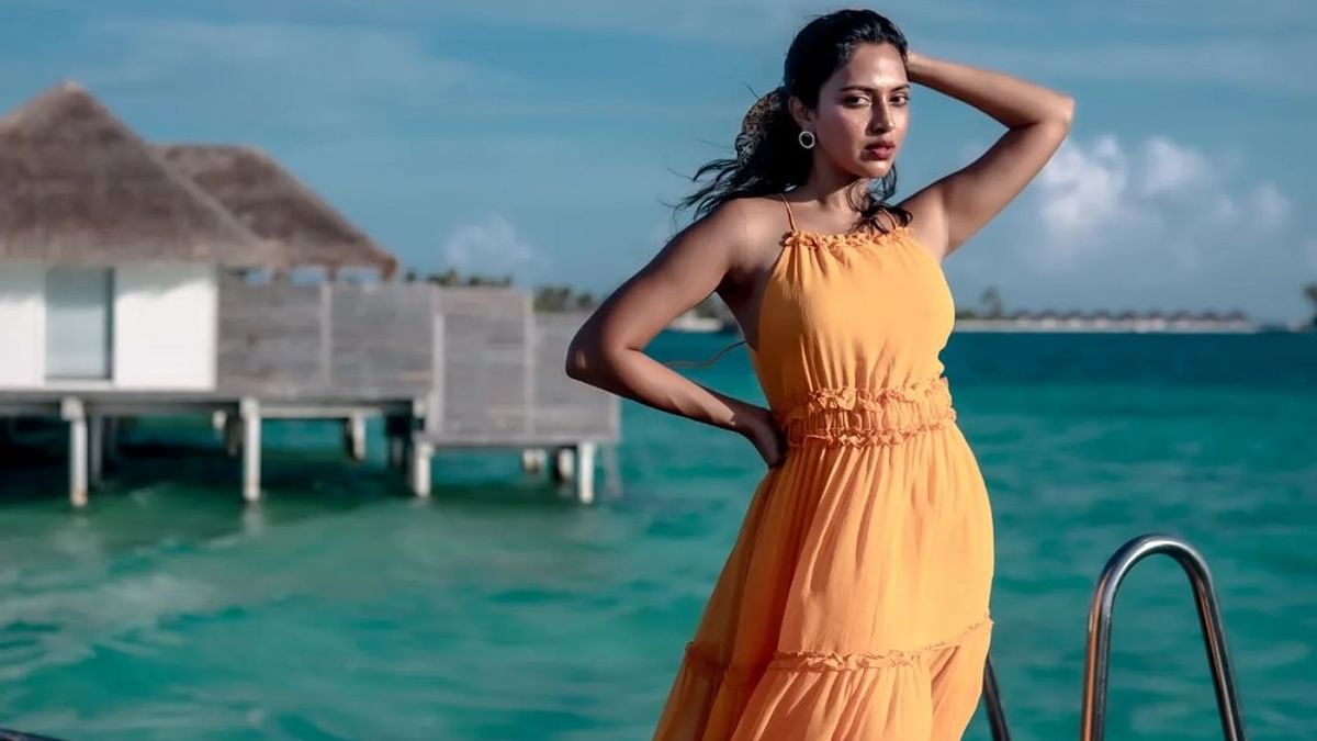In the pictures, Amala is seen having a gala time in the tropical paradise. Credit: Instagram/amalapaul