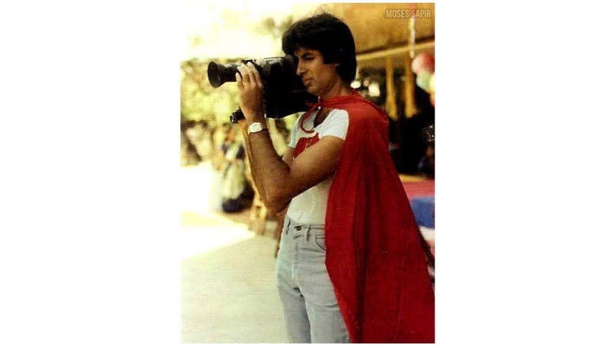 Bachchan turned cameraman for his son Abhishek Bachchan's Superman-themed birthday party. Credit: Moses Sapir