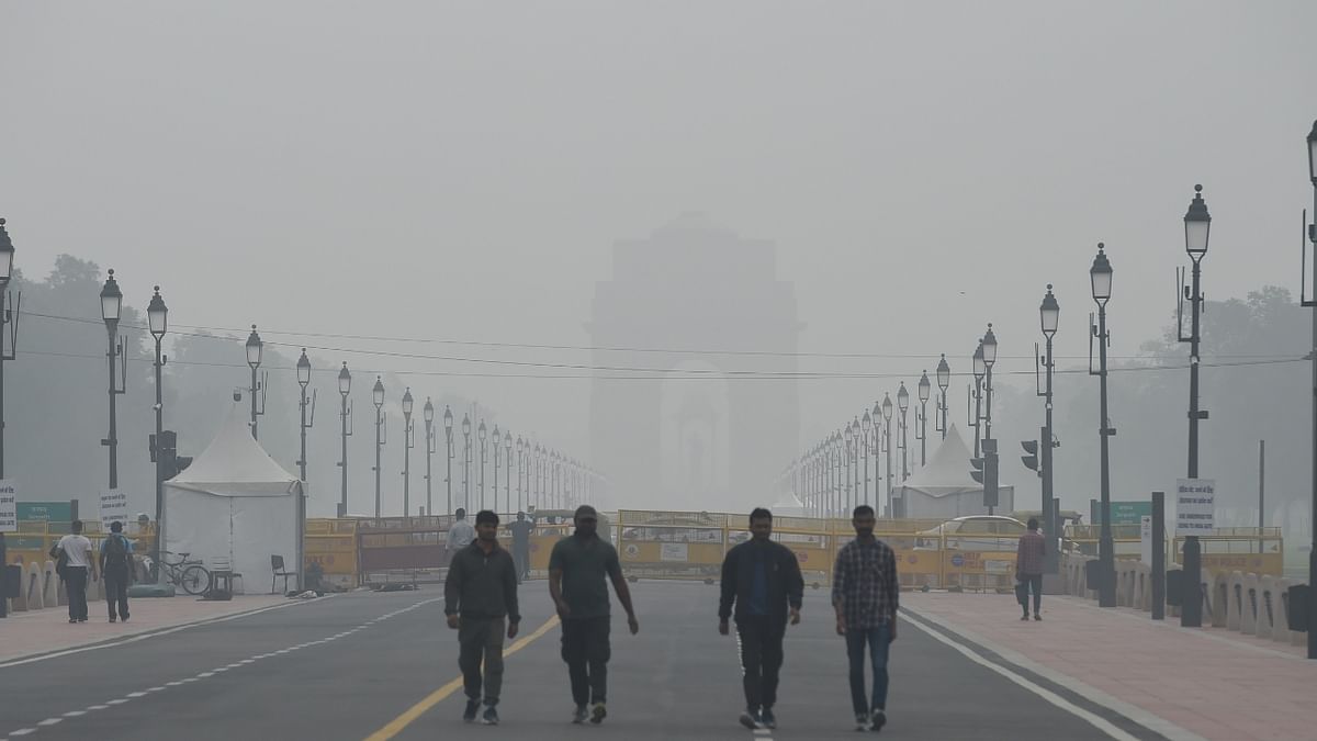 Locally-generated pollutants and fog pushed the air quality in the city from the