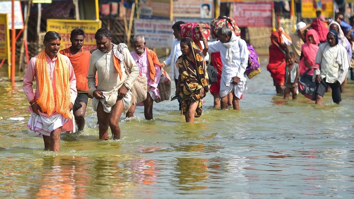 The wrath of the flood continues in Uttar Pradesh as the overall flood situation still remains grim. Credit: AFP Photo