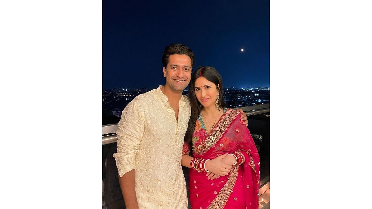 Celebrity couple Vicky Kaushal and Katrina Kaif, lovingly called #Vickat, are one of the most adorable couples in Bollywood. The couple who celebrated their first Karwa Chauth posted adorable pictures on social media and left fans gushing. Credit: Instagram/vickykaushal09