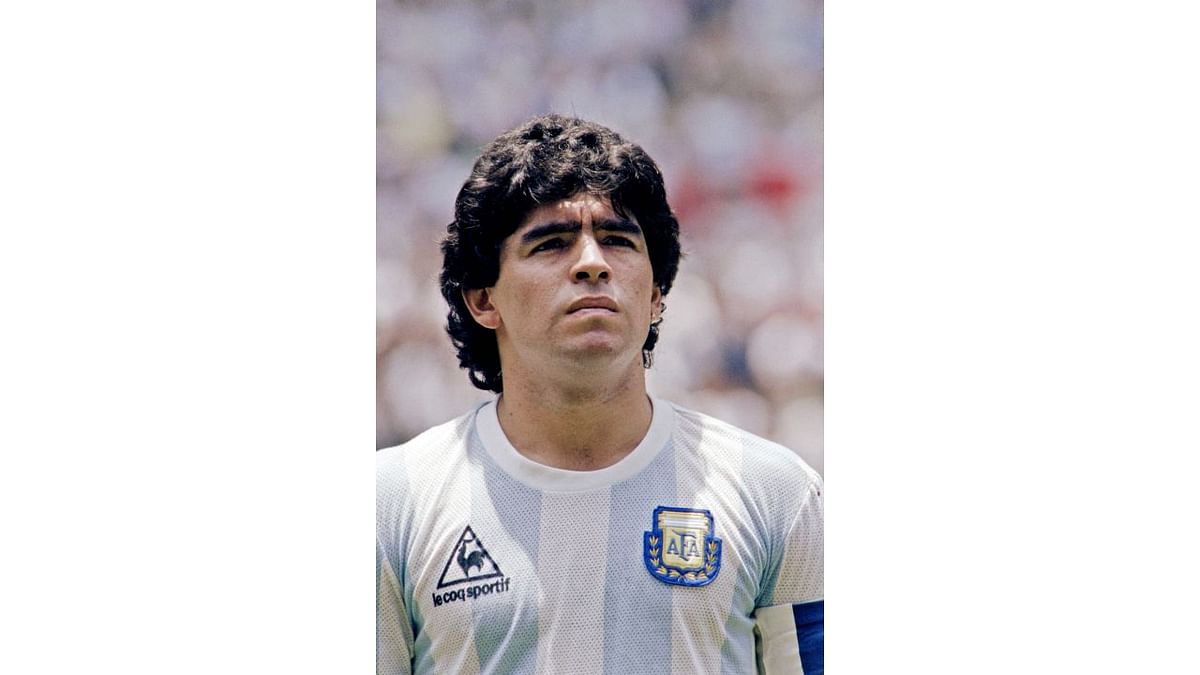 Argentine footballer Diego Maradona, who is regarded as one of the greatest players in the history of the sport, was ranked second on the list. Credit: AFP Photo