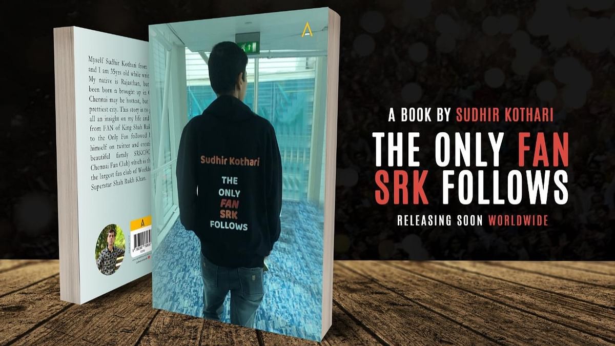 At the meet, Sudhir also showed the copy of his soon-to-be-released book 'The Only Fan SRK Follows'. Credit: Special Arrangement