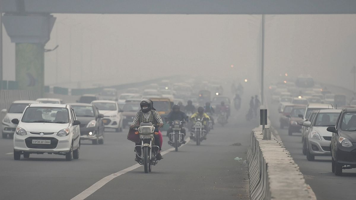 Meanwhile, the areas under the 'poor' category were Patparganj (251), Jawaharlal Nehru Stadium (247), IGI Airport (242), ITO (250), Nehru Nagar (252), at RK Puram (268), and Siri Fort (213). Credit: PTI Photo