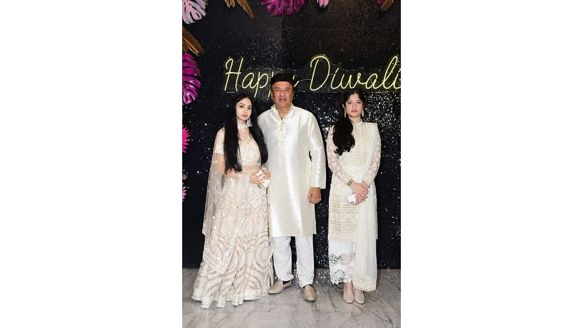 Music composer Anu Malik poses with his family. Credit: Special Arrangement