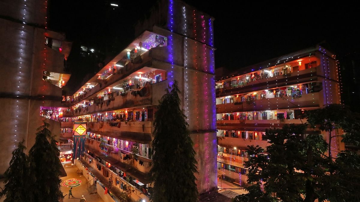 Colourful lights illuminated, buildings, and earthen lamps dotted houses as people across the country celebrated the festival. Credit: Reuters Photo