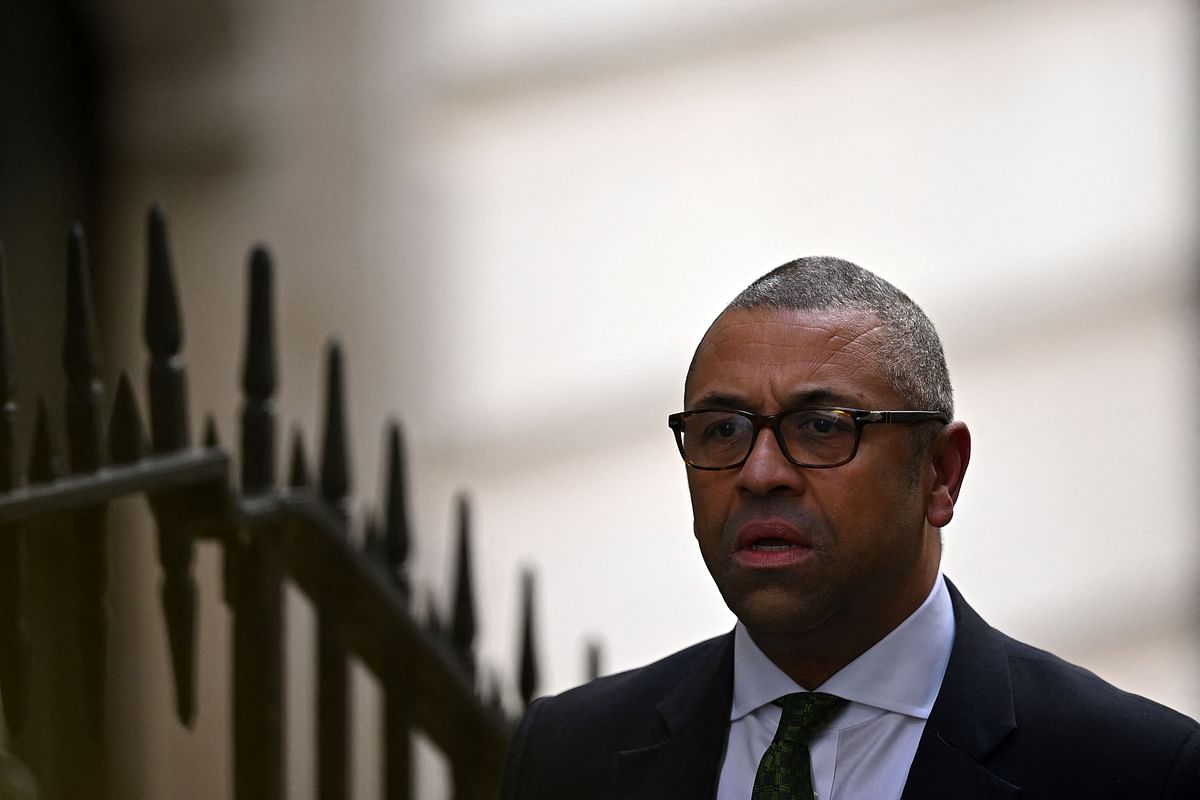 James Cleverly will stay in his post as Foreign Secretary. Credit: AFP Photo