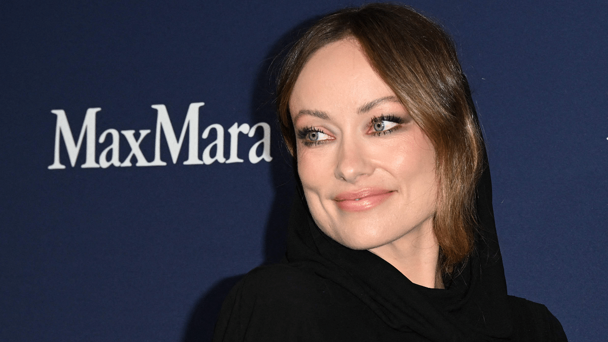 US actress and director Olivia Wilde arrives for the 2022 Women in Film Honors, which celebrates women