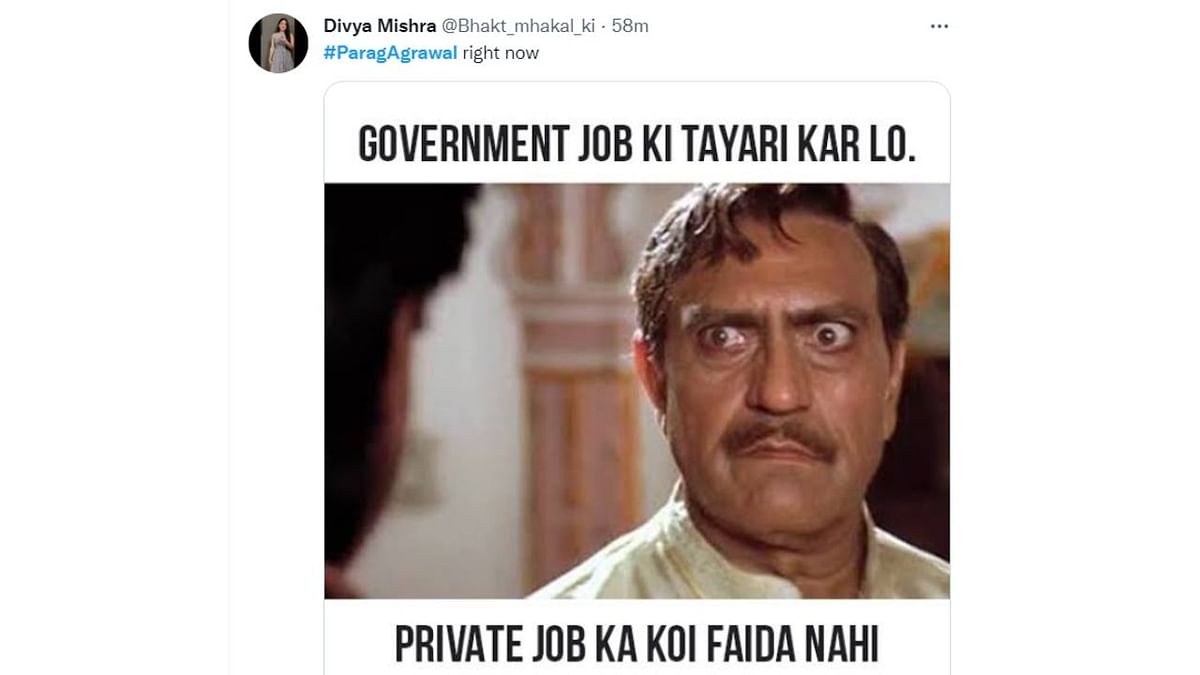 Would a government job have been more secure for Parag? Several users think so. Credit: Twitter/@Bhakt_mhakal_ki