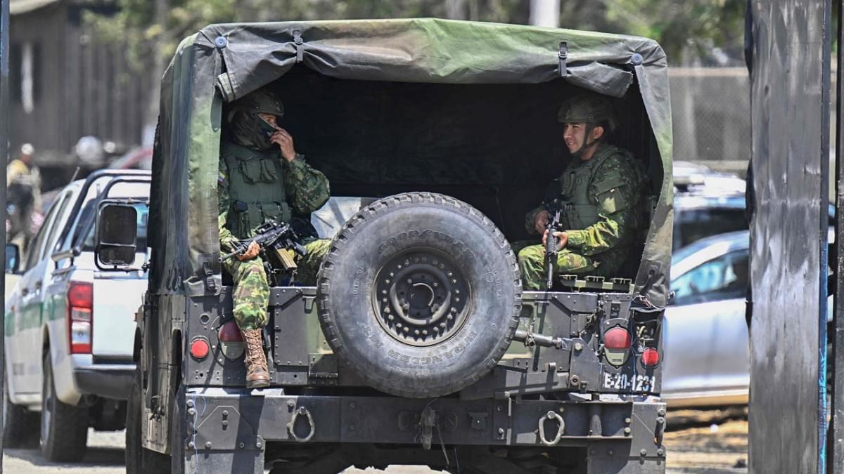 A van of the Ecuadorian Army enters the Litoral Penitentiary in Guayaquil, Ecuador. Credit: AFP Photo