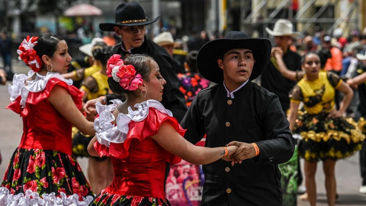Dancers perform the traditional Colombian and Venezuelan dance