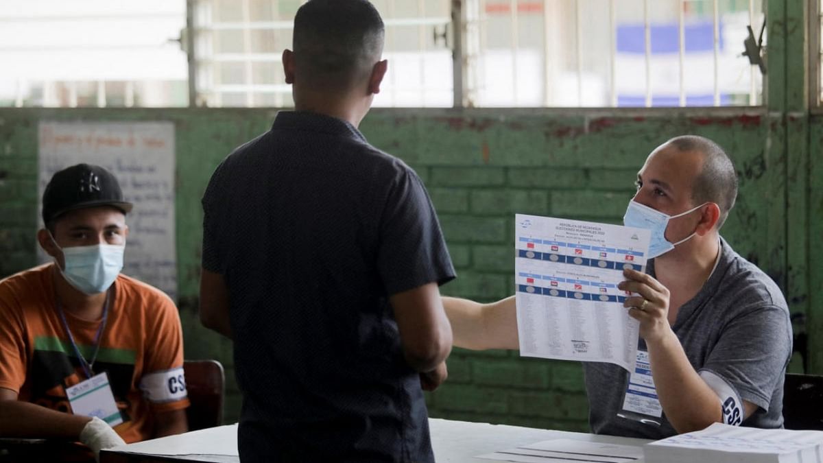 A man arrives to vote at a school used as a polling station during Nicaragua's municipal elections to elect mayors, deputy mayors and councilors in the country, Managua. Credit: Reuters photo