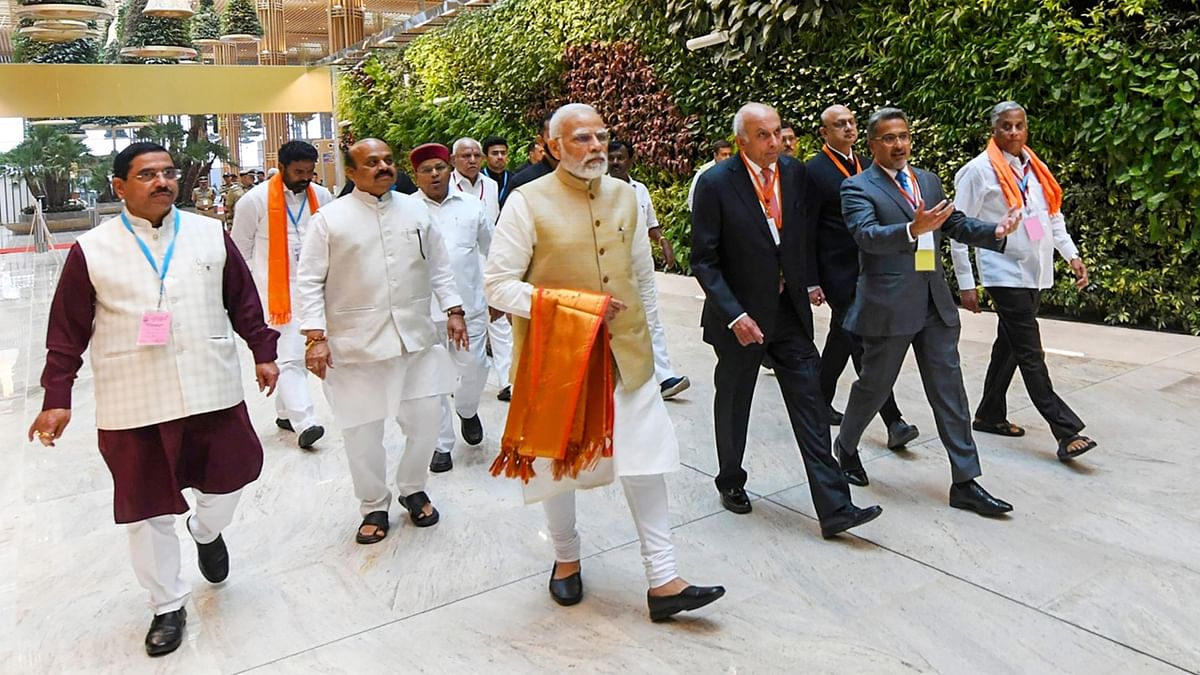 PM Modi later inaugurated the glitzy Terminal-2 of the Kempegowda International Airport (KIA) in the city. Credit: PIB