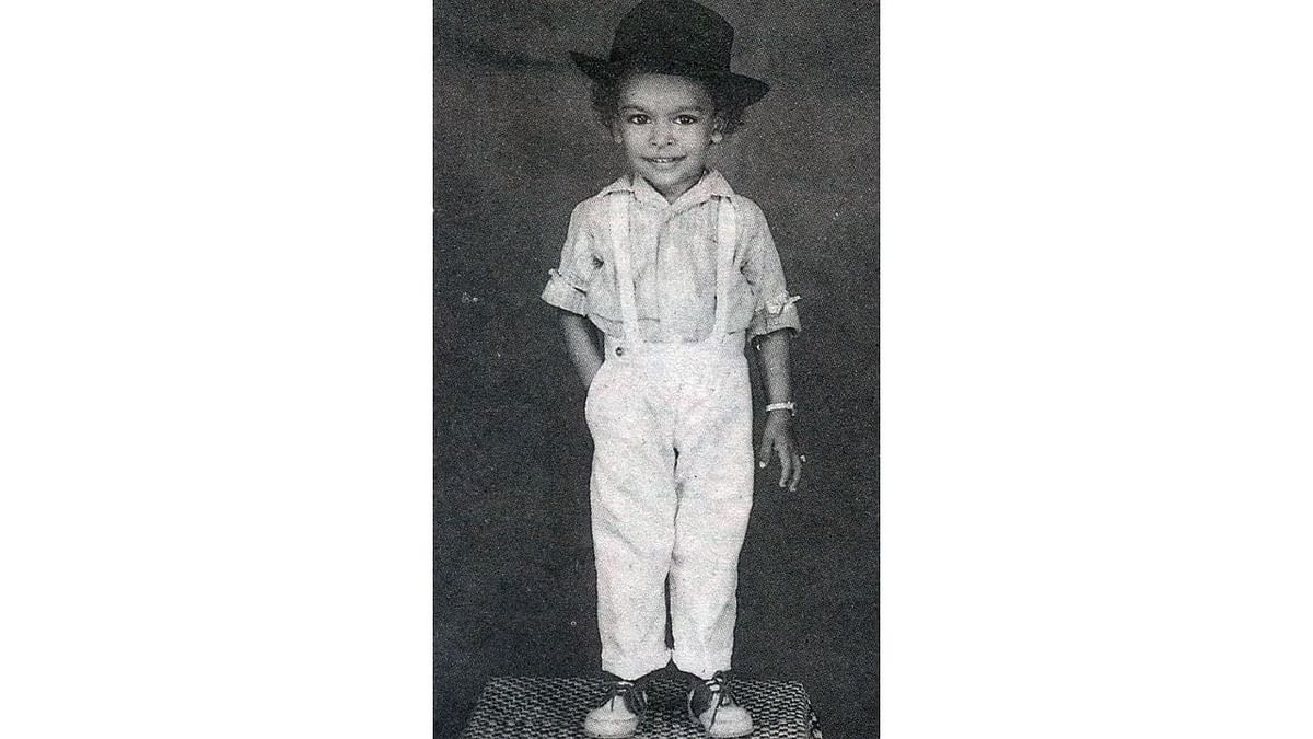 Megastar Chiranjeevi is unrecognisable in this black and white childhood pic. Credit: Special Arrangement