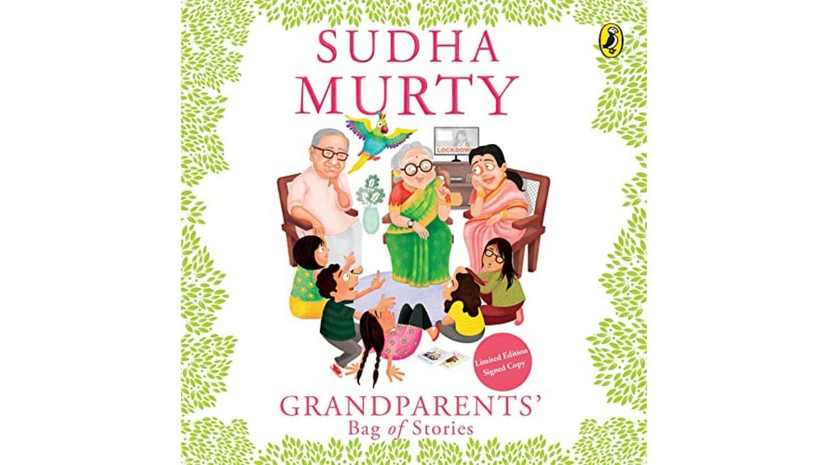 'Grandparents' Bag of Stories': Set in the initial days of the pandemic when the nationwide lockdown was announced, Ajja and Ajji welcomed their grandchildren and Kamlu Ajji into their house. In this audiobook, Sudha Murty brings a collection of immortal tales for listeners to seek comfort and find the magic in sharing and caring for others. Credit: Special Arrangement
