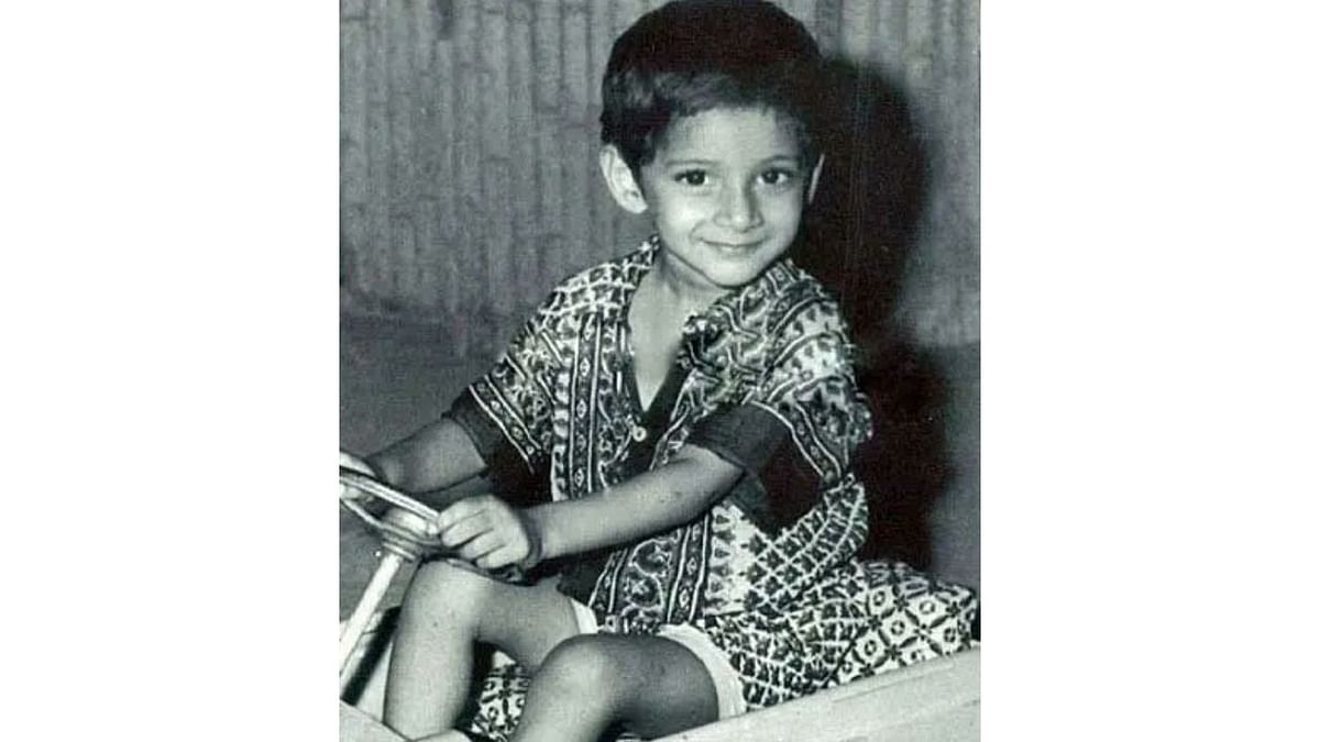 Tollywood prince Mahesh Babu looks cute in this childhood picture. Credit: Special Arrangement