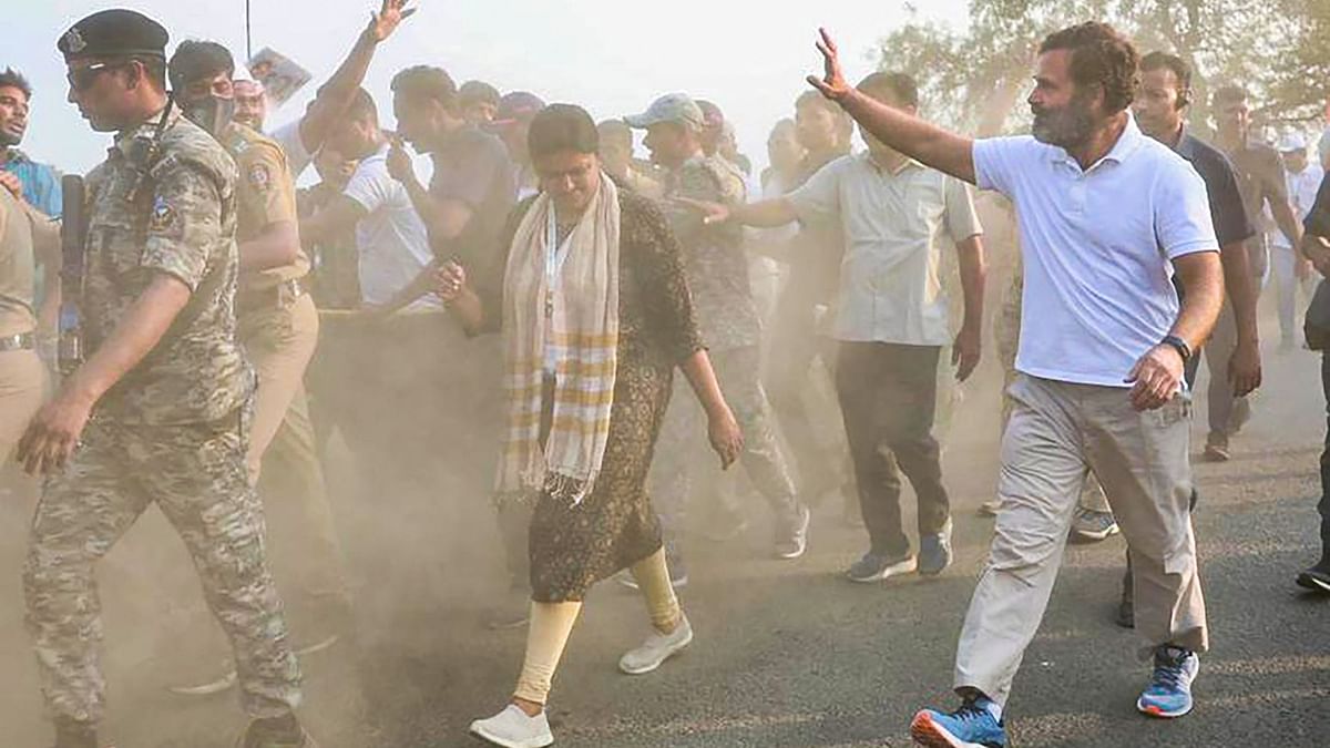 The Congress' Bharat Jodo Yatra led by Rahul Gandhi entered its 68th day as it resumed from Kalamnuri in the Hingoli district of Maharashtra on November 14 after a one-day break. Credit: Twitter/@INCIndia