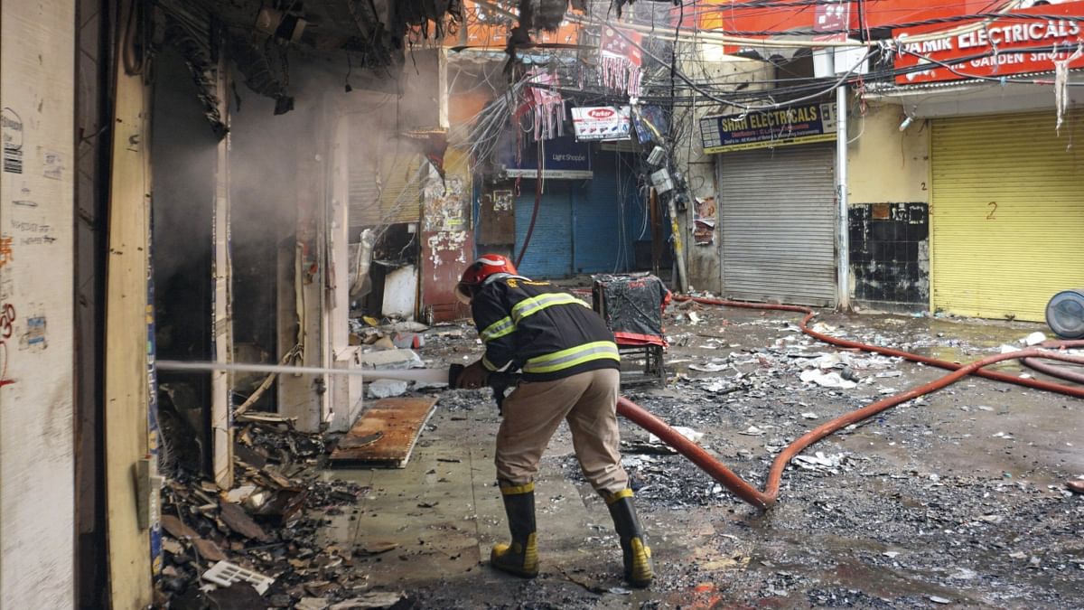 According to the fire department, a call about the blaze was received at 09.19 pm on November 24 and 40 fire tenders were rushed to the spot. Credit: PTI Photo