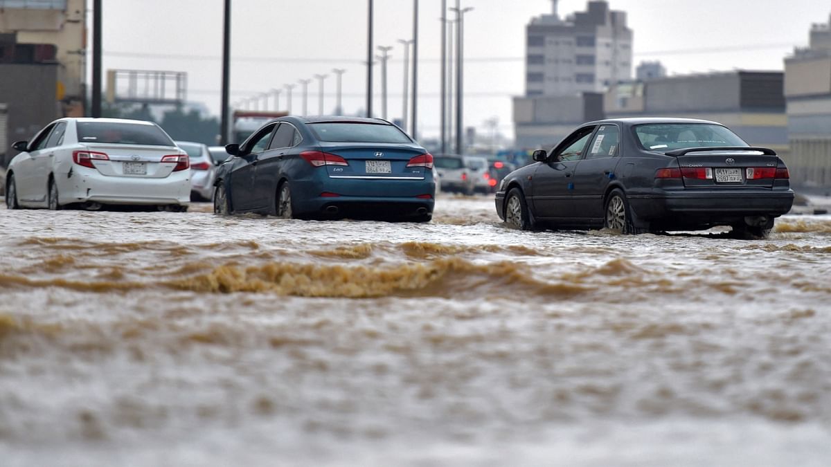Winter rainstorms and flooding occur almost every year in Jeddah ,often resulting in the residents decrying poor infrastructure. Credit: AFP Photo