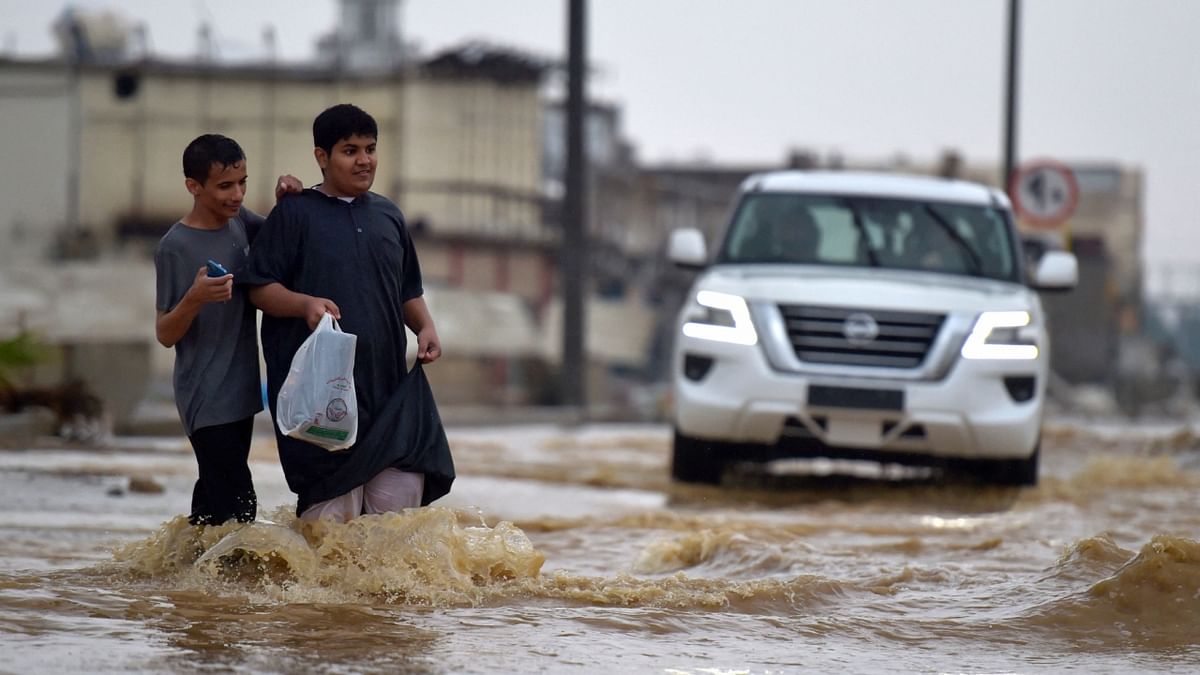 The National Center for Meteorology in Saudi reported that the south of Jeddha received 179 mm of rain between 8:00 am to 2:00 pm, which was the 'highest' ever recorded. Credit: AFP Photo