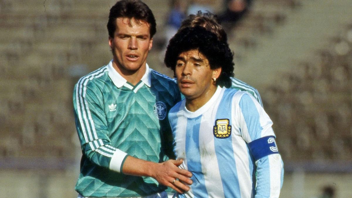 Lothar Matthäus played for West Germany and post unification too. He first appeared in the 1982 World Cup and then in 1986 where they lost to Maradona's Argentina. Lothar would get even in 1990, as Germany beat the Alibicelestes. His final appearance was in the 1998 World Cup. Credit: Twitter/rLMatthaeus10