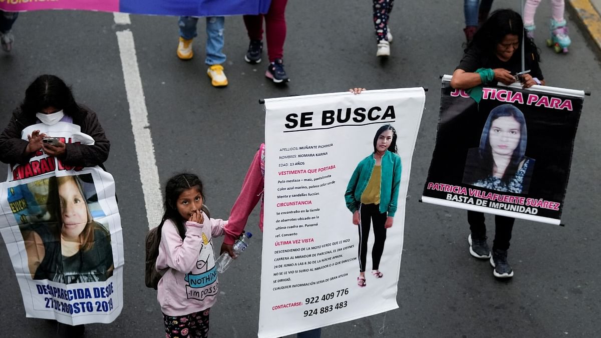 Protest to mark the International Day for the Elimination of Violence Against Women, in Lima. Credit: Reuters Photo