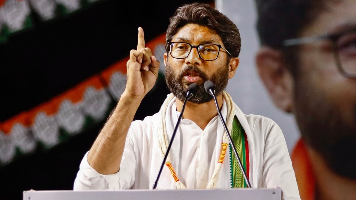 Dalit leader Jignesh Mevani is contesting from Vadgam constituency under Congress ticket and is expected to give a tough fight to his competitors. Credit: PTI Photo