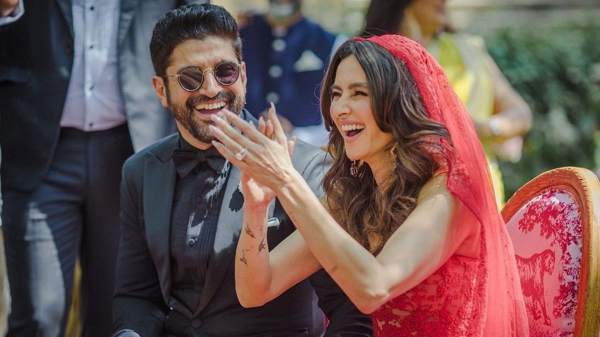 Farhan Akhtar tied the knot with his long-time girlfriend Shibani Dandekar at his Sukun farmhouse in Khandala on the outskirts of Mumbai on February 13. Credit: Instagram/@faroutakhtar